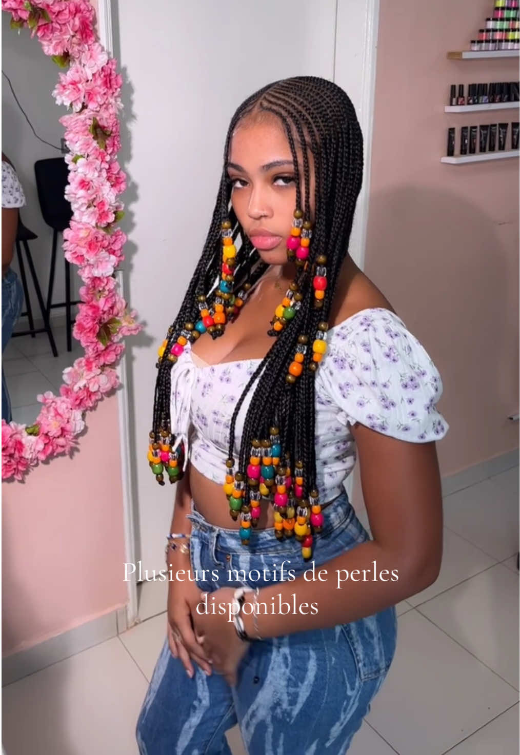 15K Amna sa coiffure ak perles 78.753.44.05 #tresses #perle #dakar 