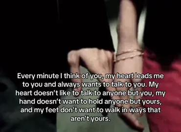 الترجمه: في كل دقيقة أفكر فيك، يقودني قلبي إليك ويريد دائما التحدث إليك. قلبي لا يحب التحدث إلى أي شخص غيرك، يدي لا تريد أن تمسك بأي شخص سوى يدك، ولا تريد قدمي المشي بطرق ليست لك.    #fy #foryou #اكسبلور #foryoupage #fyp 