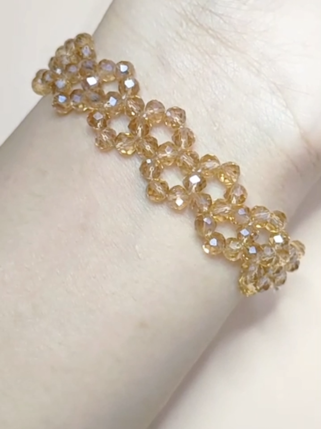 Part 67 | Crystal bracelet tutorial #braceletmaking #fyp #diyjewelrytutorial 