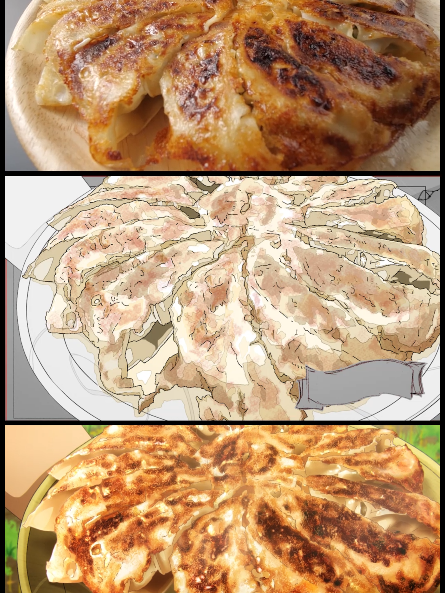 『#とんでもスキルで異世界放浪メシ 2』第13話お料理比較～オークジェネラルのしっかり味付け餃子～ #とんでもスキル #tondemo_skill #MAPPA #アニメ #とんでもスキル再現料理