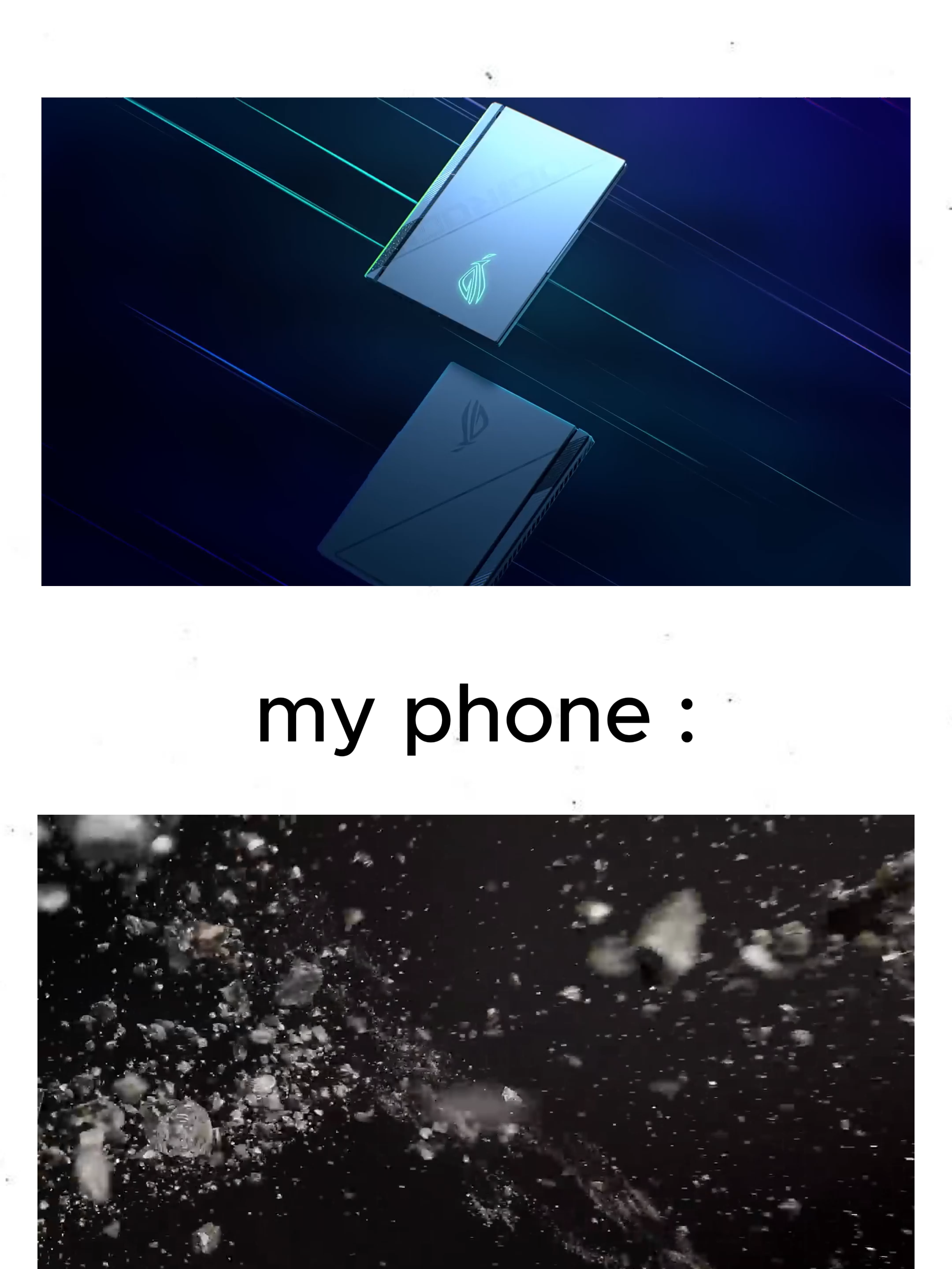 my phone vs my laptop #capcut#fyp#rogstrix#iphone15promax