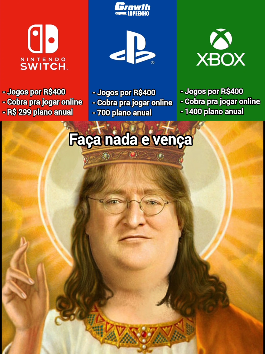 Faça nada e vença novamente #steam #xbox #playstation #nintendo #memes 