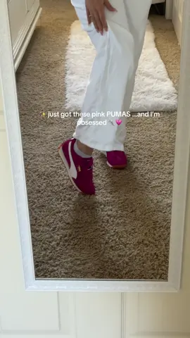 Pink PUMAS are the ultimate it-girl sneaker 💕👟 Perfect mix of sporty + chic, these are selling fast! #PinkSneakers #ootdinspo #PumaStyle #puma #SneakerTok  