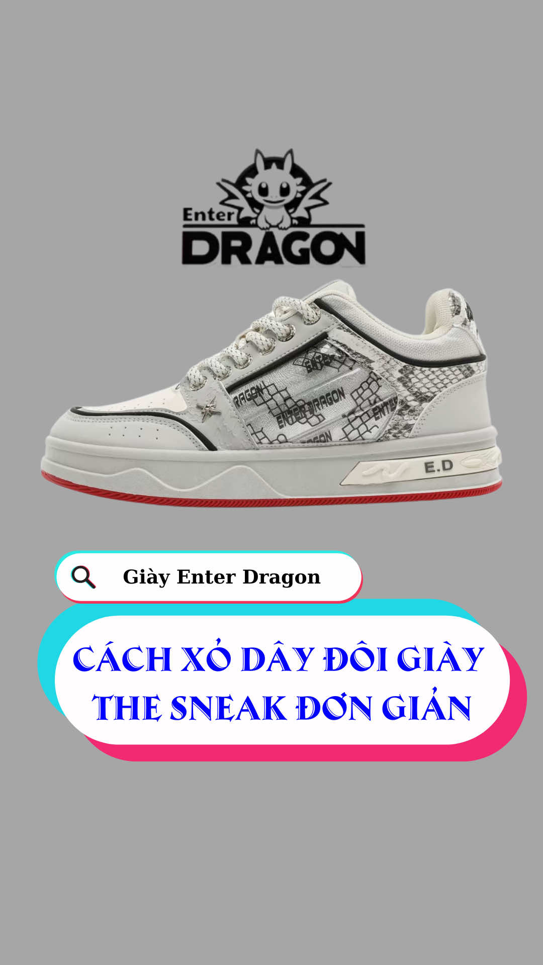Cách xỏ dây giày thể sneak #tacoda #giay #giaynamnu #enterdragon 