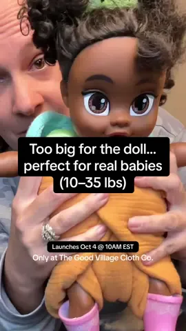 Replying to @Ivy Perkins This doll is way too small 🤣 The Origami Smart Flat ™️ is made for babies 10–35 lbs—fast drying, easy folds, QR code guides. Launching Oct 4 at 10AM EST! ##clothdiapering##momlife##clothdiapers#EcoFriendly