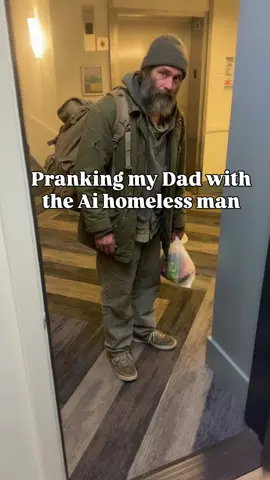 Can’t believe he really fell for this 😂#homelessmanprank #ai 