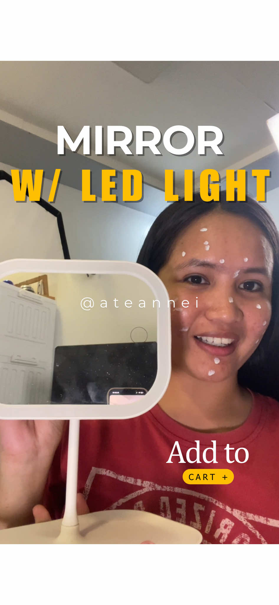 super helpful ng led mirror na to lalo na sa ating mga girlies! #ledmirror #mirror #mirrorlight #rotatingmirror #ateannei 