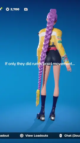 Hey @Fortnite Official can we update jinx’s hair..🥲🥲💔  Anyways they did really good on the girls. They are so cute :)💜💖 #fortnite #kpopdemonhunters #epicgames #fortniteemote #jinx 