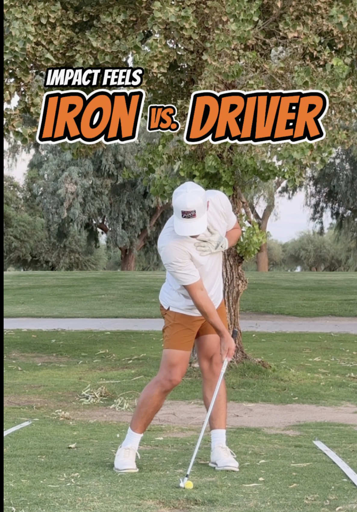 My downswing feels — Irons vs Driver: With irons — I’m trying to cover the ball with my chest — using my trail palm and trail chest to smush the ball down into the turf. Downward attack. Compress it. With driver — I’m thinking launch. My spine is tilted slightly away from the target, and I feel like my chest is more open toward the target so I can hit up on it instead of down. Same swing — completely different force direction. #golftips #golfswing #golf #driver #iron @Birds of Condor 
