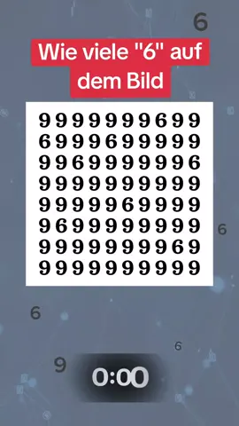 Wie viele sechs auf dem Bild? ##rätsel #sehtest #iqtest #quiz #test 
