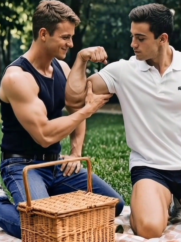 💪Hard To Handle Muscles🏋‍♂️ still photos credit @ biceps_admiration.ai  on IG #muscle #flexing #cuteguy #bicepsflex #muscleboy 