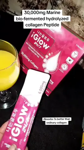 Collagen is the most abundant protein in your body—responsible for keeping your skin firm, smooth, and youthful. But as early as your mid-20s, your collagen levels naturally start to decline, leading to wrinkles, sagging skin, weak nails, and even joint stiffness. That’s where iGlow 24/7 comes in. Formulated in Korea, it contains Premium Bio-Fermented Collagen Peptides that are 7x more effective in absorption compared to ordinary hydrolyzed collagen. Each serving works from the inside out to: Boost natural collagen production 🧬 Improve skin elasticity & firmness ✨ Reduce fine lines & wrinkles 👩🏽‍🦳➡️👩🏽‍🧒🏽 Strengthen hair & nails 💅 Support healthy joints & bones 🦴 Unlike ordinary collagen powders, iGlow 24/7 delivers visible results in weeks, keeping your glow alive every day, all day. #CollagenBoost #collagenglow #skinglow #youthfulskin #collagenbeauty 
