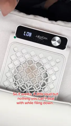 Woput dust collector review. A little loud but nothing you can’t handle while filing down the nail. For the price I like it. Got it on sale on Amazon for $35. 