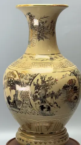 Bình phú quý tứ cảnh sơn thuỷ cao 52cm cả đế#gomchudau 