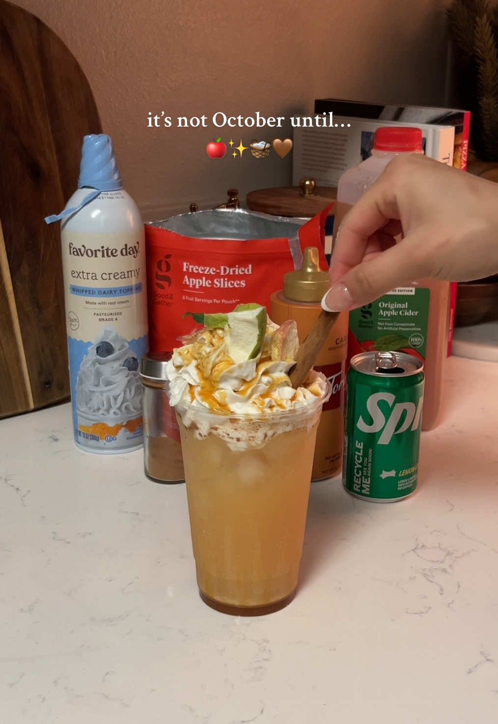 thinking about blending this next time!! slushie style!! 🍎🧺✨🤎 @target  #targethaul #targetfallitems #appleciderrecipes #applecider #targetdelivery 