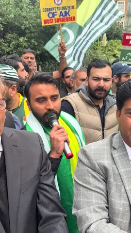 Kashmiris protest in London in support of the strike action by Joint Public Action Committee in Azad Kashmir@Tasawarabbasuk 
