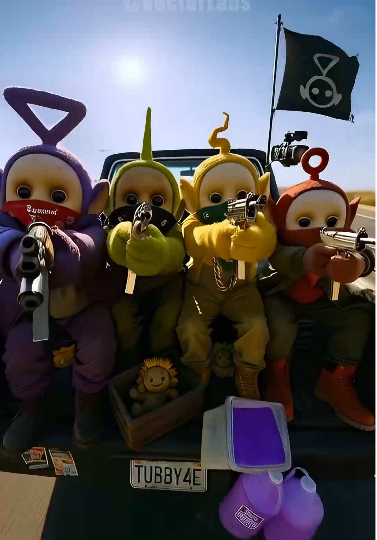 Teletubby Cult 🔫 . . . . #teletubbies #dipsy #aiartwork #aicontent #ia @Don Toliver @Lil Uzi Vert 