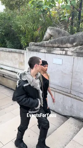 Fka twigs with her boyfriend at Rick Owen’s show #fkatwigs #rickowens 