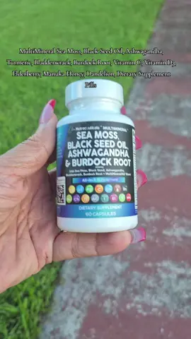 ¿Quieres un suplemento confiable que respalde tu bienestar diario?  ¿Do you want a reliable supplement that supports your daily well-being? MultiMineral Sea Moss, Black Seed Oil, Ashwagandha, Turmeric, Bladderwrack, Burdock, Vitamin C, Vitamin D3, with Elderberry, Manuka, Dietary Supplement Pills  #supplements  #multivitamin  #naturalsupplements  #healthsupplements  #ashwagandhasupplements 