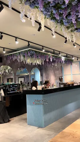 the cutest study spot 💜 #twinscafe #londonontario #studytok #studyspot #westernuniversity @twinscafe.inc 