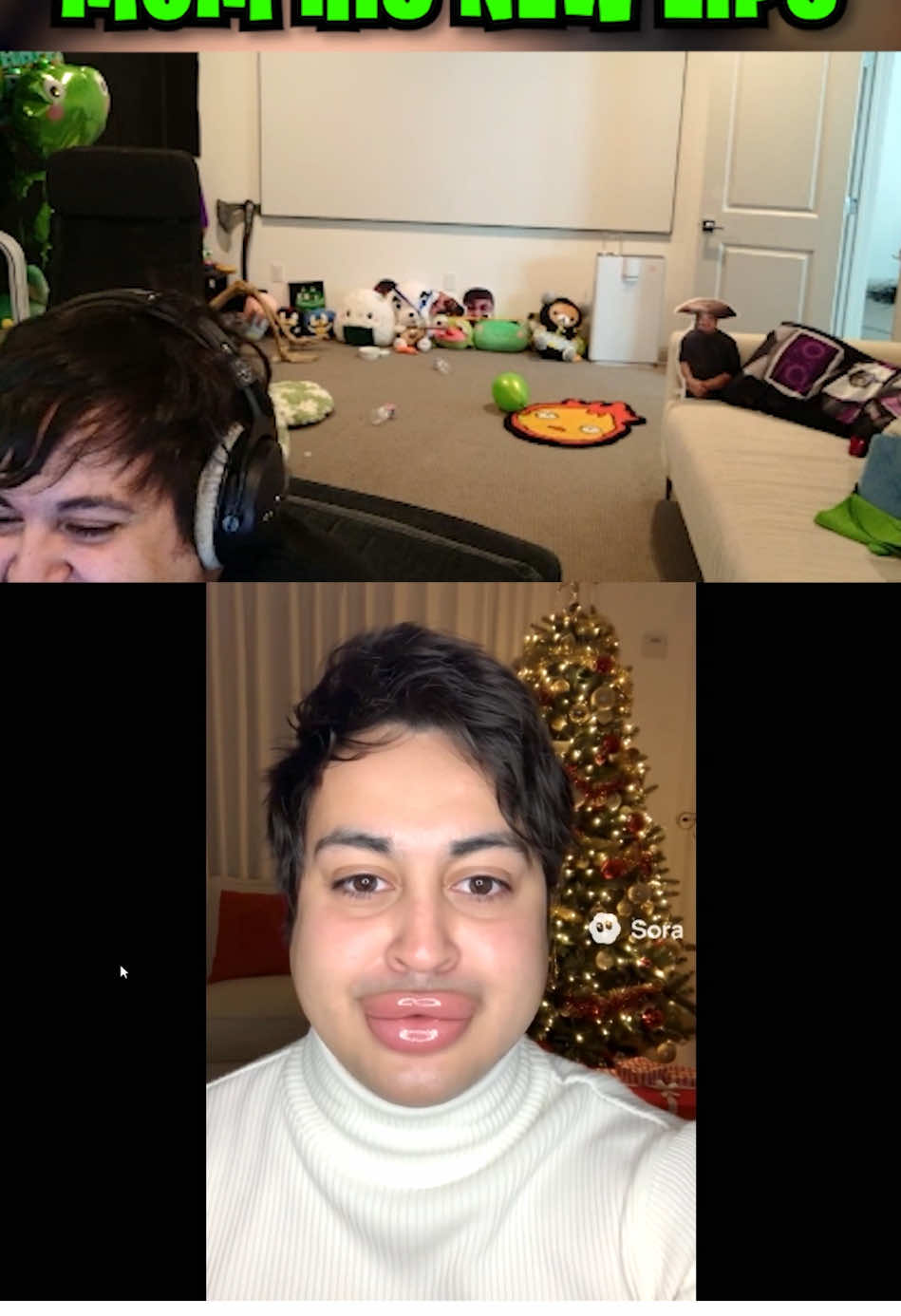 Poke shows his mom his new lips #pokelawls #twitch #ai #funnymoments #fyp 