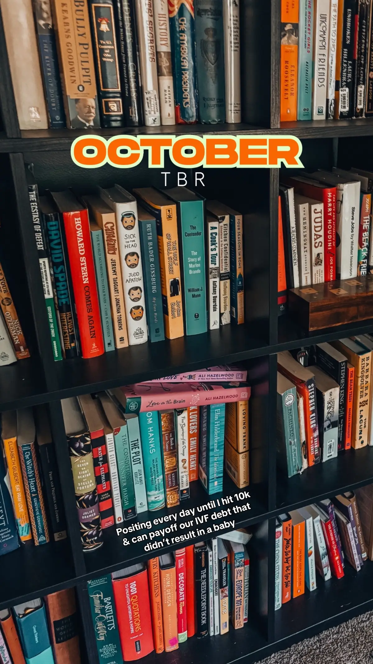 While it wasn’t intentional for this month, I’m proud to see how diverse my TBR is. READ diverse authors. All perspectives matter. All voices should be heard. A couple years ago I went a year reading only BIPOC authors and I’m proud to see how natural diversity has become in my reading. 4/5 nonwhite authors is amazing! 👏🏼🤍 #tbr #diversity #currentlyreading #october #ivf 