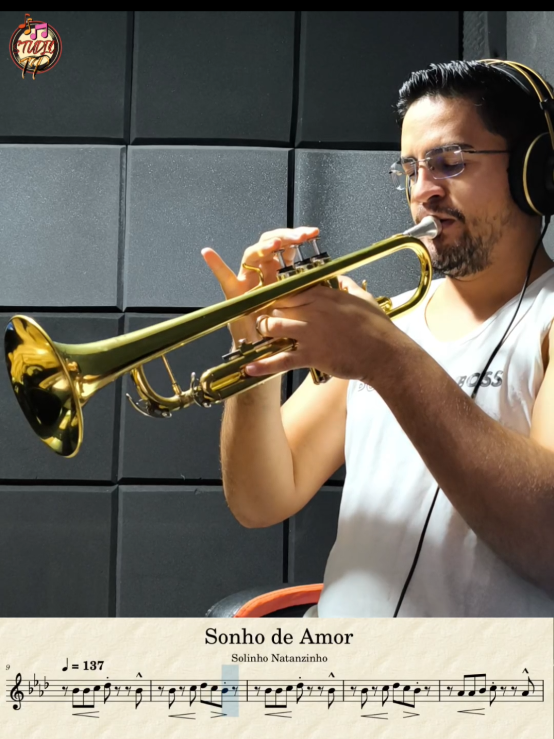 🎺✨ Sonho de Amor versão (Natanzinho Lima) – trompete + vídeopartitura. 👉 Quer a partitura? Me chama no direct!