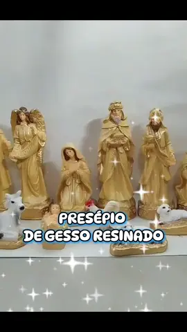 Seguindo as Tradições Natalinas com o Presépio de Gesso Resinado 13 Peças de 15cm com Detalhes Dourados ✨