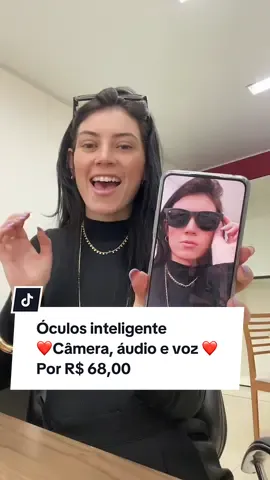Óculos de sol  inteligente, vc grava, fala e ouve música ! #oculos #oculosdesol #smartglass #tiktokshop #musica 