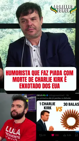 Cassado o visto de humorista que faz piada com morte de charlie kirk. Deveriam ser cassados TODOS os que incentivam e incitam o crime febris dos eua . Se alguém comemorasse o assassinato de um pai ou filho sei , vc o acolheria em SUA casa . TODOS os que zombam da morte e do assassinato de um homem inocente devem ser banidos do país deste homem porque estão incentivando um crime