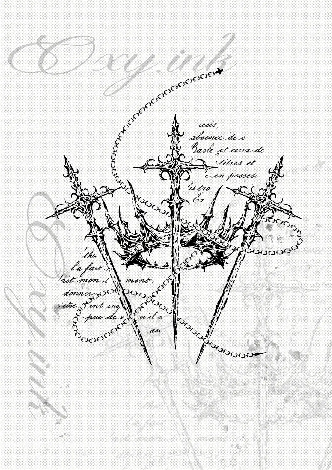 IG : Oxy.ink พิกัด : นวมินทร์ 24 - โรบินสันศรีสมาน ห้ามนำแบบไปใช้ทุกรณี พบเจอขอยาดดปรับ #tattoo #flashtattoodesign #gotichstyle #oxyink #cybersigilism 