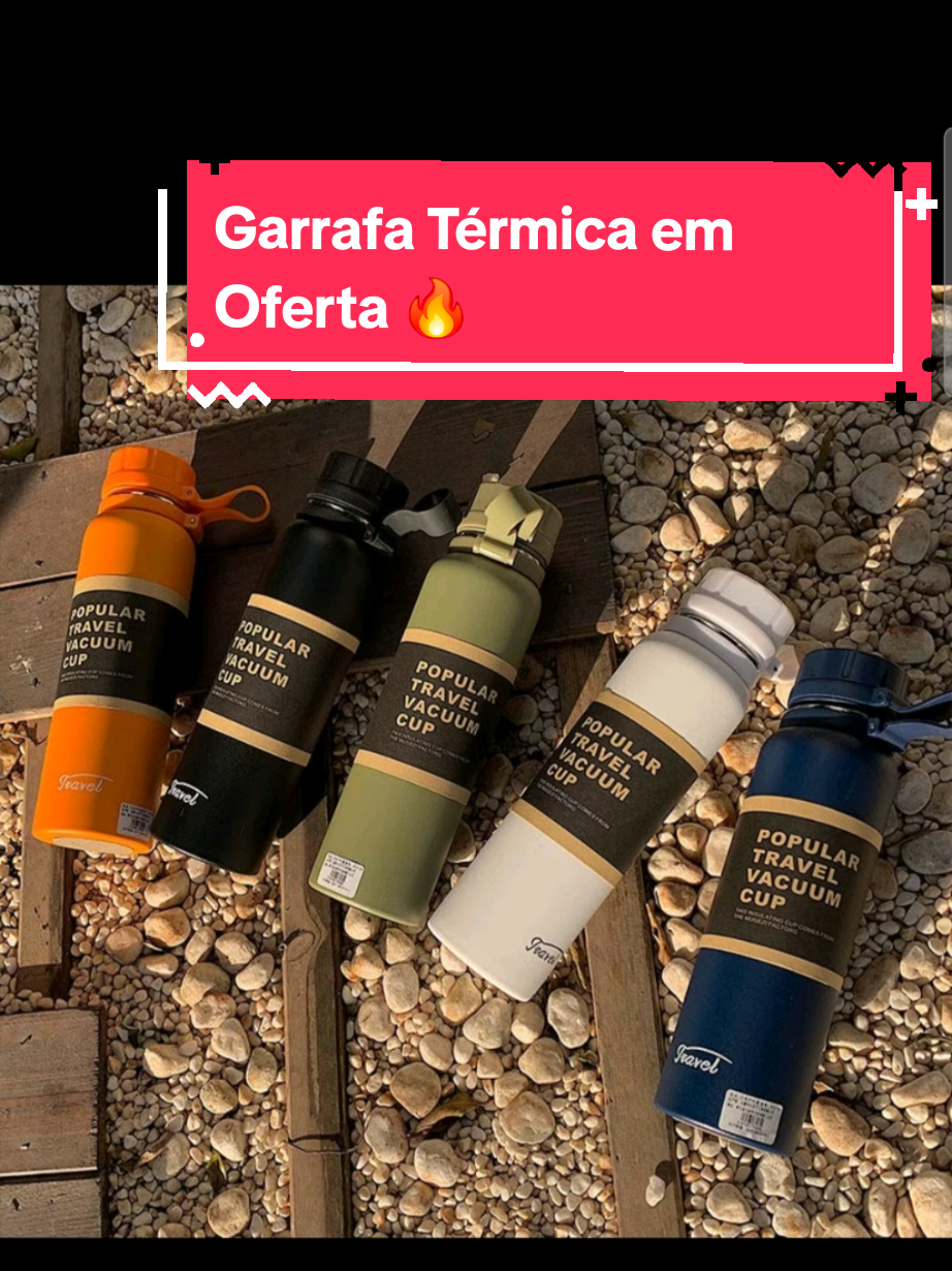 Garrafa Térmica 800ml e 1000ml em Aço Inoxidavel Modelo Travel à Vácuo Link da Oferta ⤵️ ✅️ Digite 