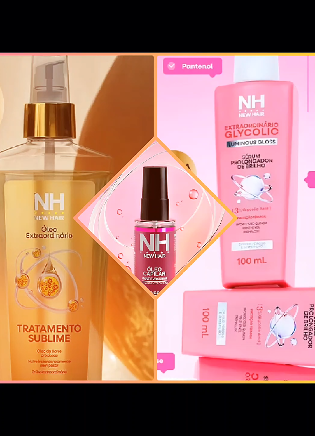 Kit 3 Óleos pra cabelo New Hair| Sérum Glycolic, óleo multifuncional e óleo extraordinário💆🏻‍♀️💖 Link nos comentários👇🏻 #shopee #tiktok #achadinhos #beleza #foryoupageofficiall 