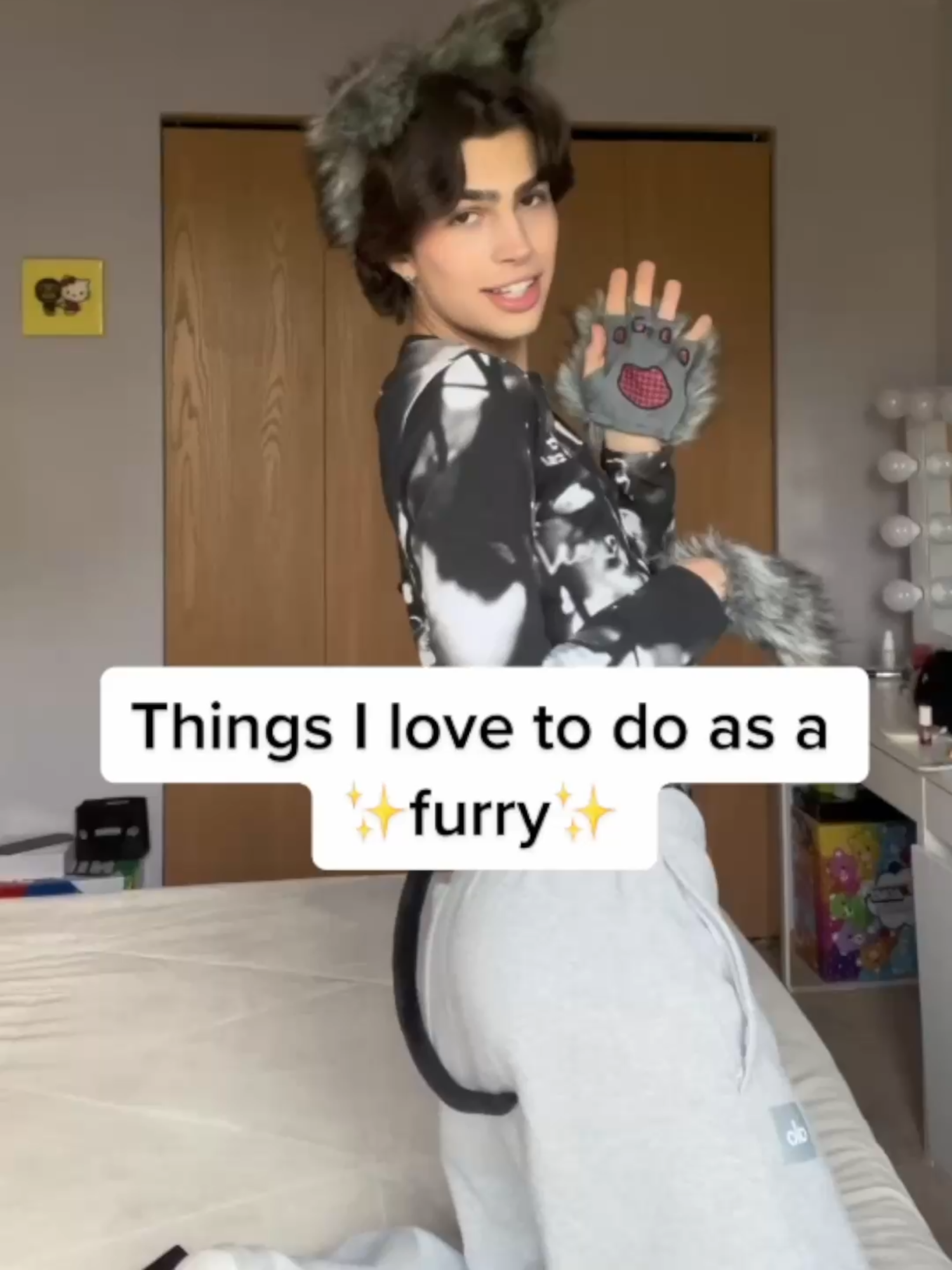 He pretends to be a furry... Video Credit: trevvvvor (TikTok) #fyp #foryou #forupage #cringe #furry #comedy #funny