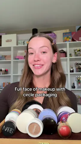 Full face of makeup with circle packaging #makeupchallenge 
