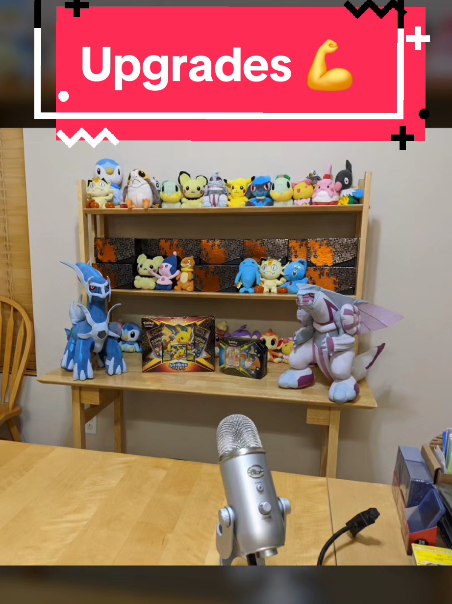 I went from streaming in the dining room to having my own studio room full of pokemon plushies! Now that's what I call an upgrade 💪 #pokemontcg #pokemon #twitchstreamer #thenvsnow #lockjaw 