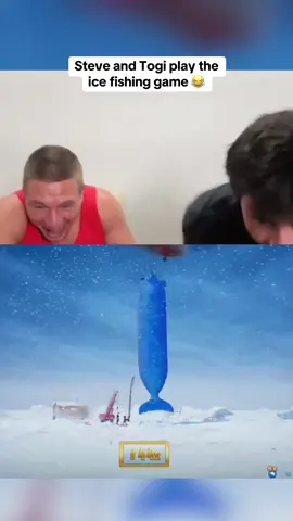 Steve and Togi play the ice fishing game 😂 #kickstreaming 