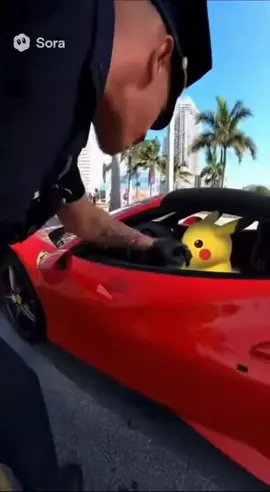 Cop stops pikachu Sora 2 AI #fyp #ai #