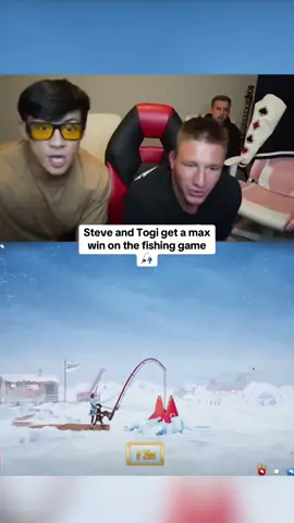 Steve and Togi get a max win on the fishing game 🎣 #kickstreaming 
