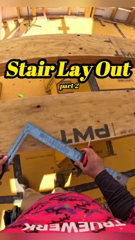 Part 2. Stair lay out on the @Pacific Woodtech  LVL stringers.  . Adjust slightly for the pencil thickness. Using the @Calculated Industries  Construction Master for precision. . #ad #PWT #PWTpros #construction #stairs 