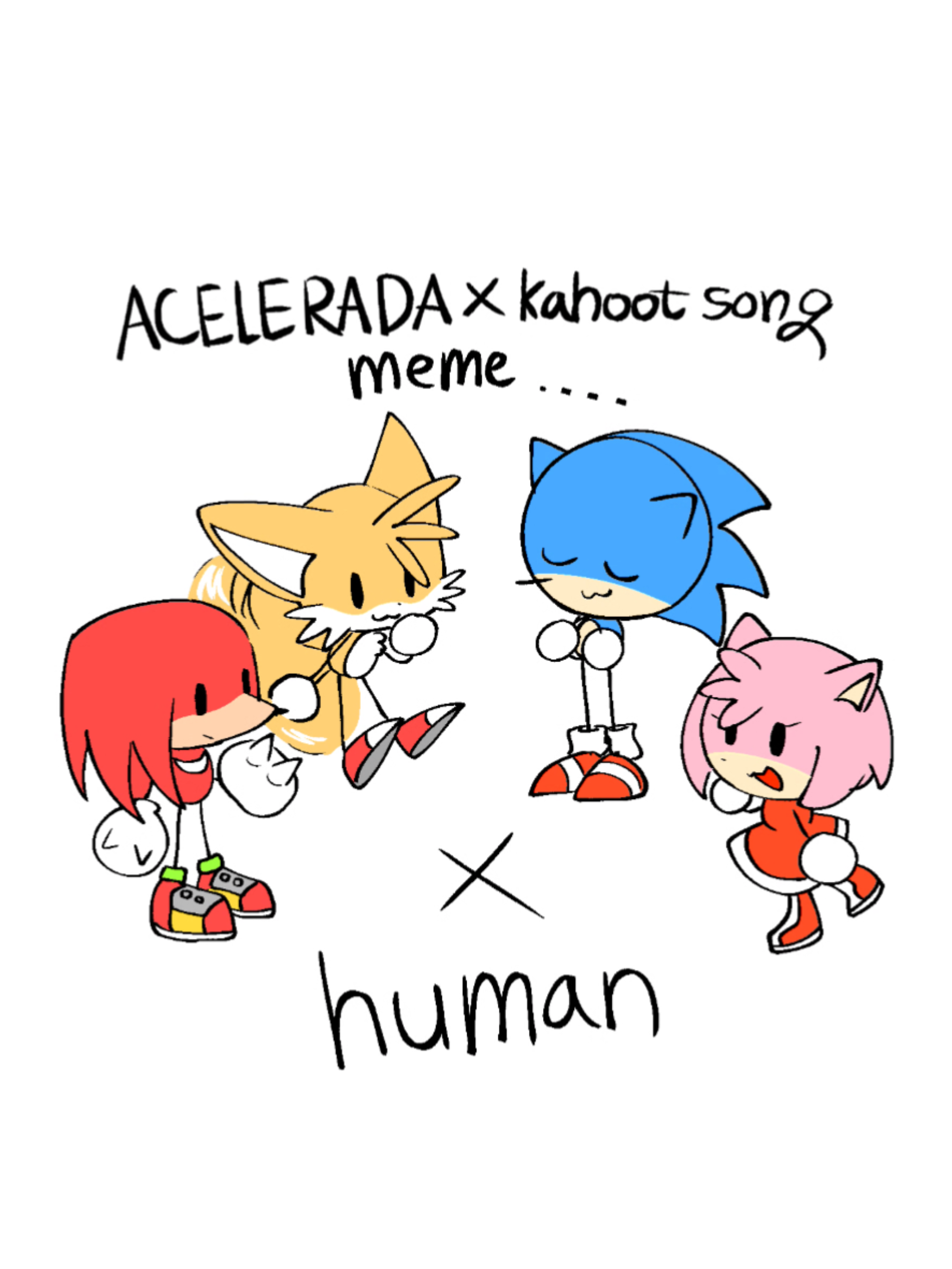 아 힘들어 라이브에서 만들던거 완성 #sonic #amyrose #knuckles #tailsthefox #meme 