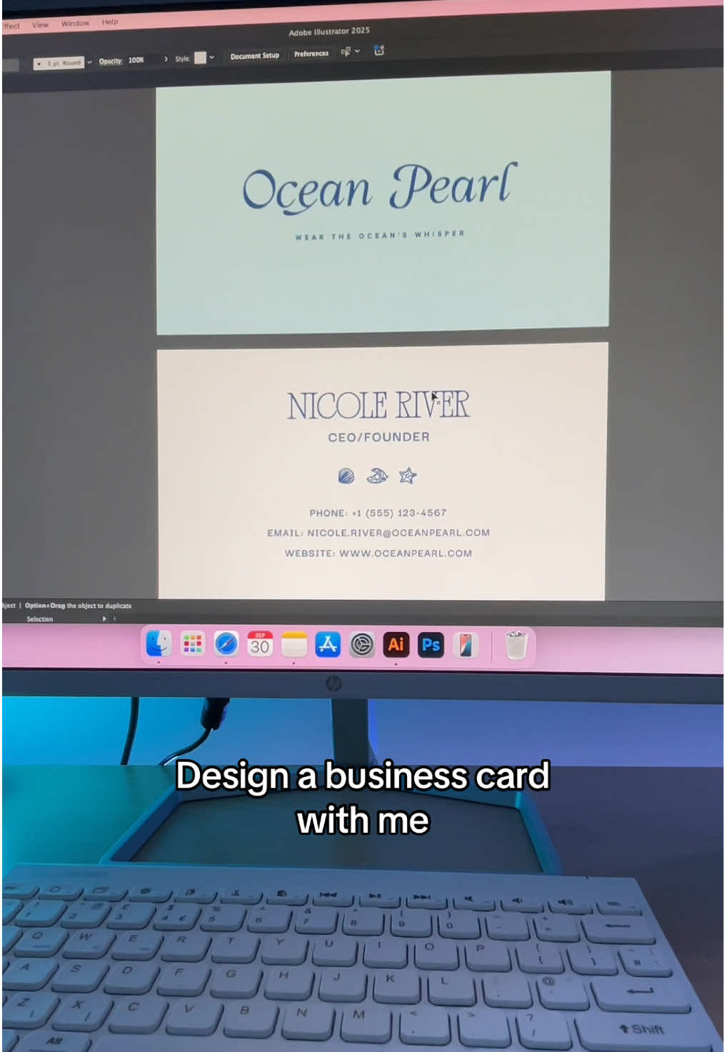 Design a business card with me🩵#brandingdesign #graphicdesigner 