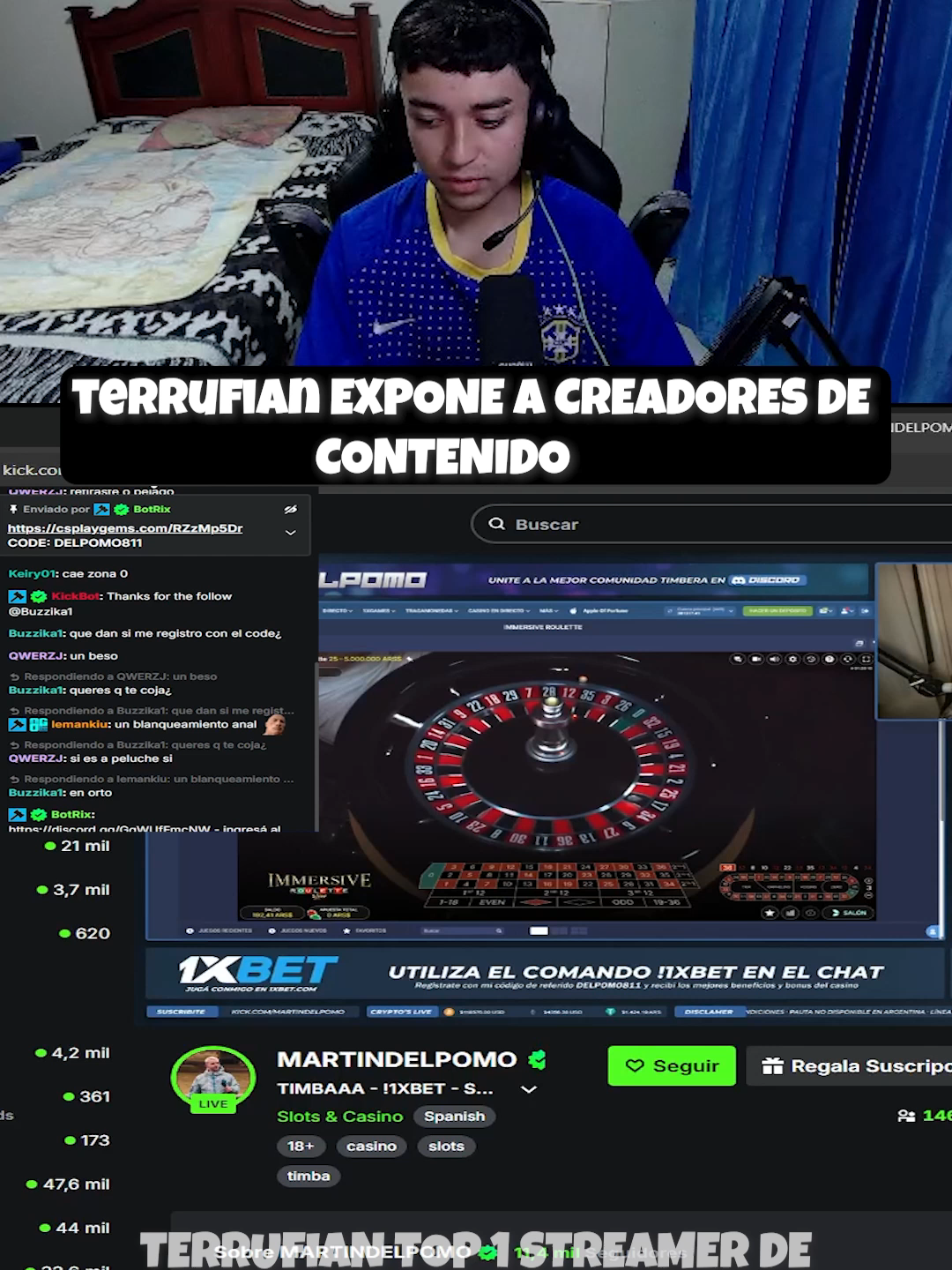 Streamers usando bots en kick #terrufian #terruclips
