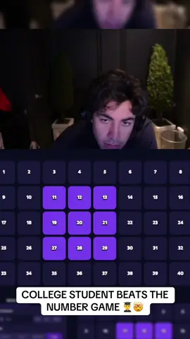 COLLEGE STUDENT BEATS THE NUMBER GAME 👨‍🎓🤯 #streamer #kick #clip #collegestudent 