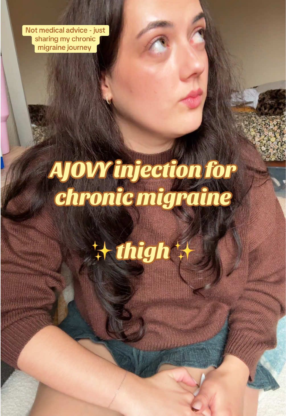 Another month, another injection 💉 Managing chronic migraine isn’t easy, but showing the real side matters. This time I switched from stomach to thigh to see how it feels 🫶🏼 il let u know soon my full opinion soon but it did hurt a bit more I think personally  (in no way medical advice just raising awareness✨) #migraineawareness #chronicmigrane 