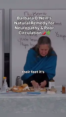 Cold feet? Numbness? Poor circulation?  Barbara O’Neill shares how a simple cayenne pepper compress can bring warmth back to the feet and even help people with peripheral neuropathy, including those with diabetes. 🌶️ My back up page @Official Babara O’Neill  WHATSAPP CONTACT: +15034536421.  #BarbaraONeill #NaturalRemedies #CirculationBoost #NeuropathyRelief #CayennePepper        