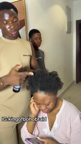 Send a dm on WhatsApp +2348086191268 to book appointment with us, or send a dm on Instagram to book appointment IG: kingofbohobraid  #demionbeautyword #kingofbohobraid #homeservice #knotlessbraid #bohobraid 