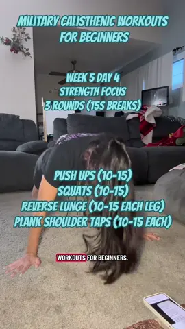 Military style calisthenic workouts for beginners. Week 5 day 4. #workouts #Fitness #momfitness #fitnessjourney 