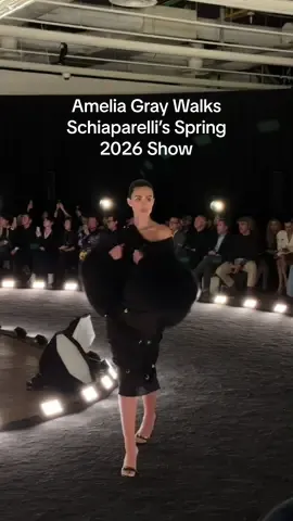 #AmeliaGray walks #schiaparelli’s spring 2026 show during #ParisFashionWeek. 