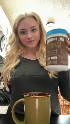 Love to start my day with my coffee but more importantly adding in my @Vital Proteins Shop Collagen Peptides. Makes it taste so delicious and it’s my cheat code to have some sweetness in my life✨💕  #collagen #vital #vitalproteins #cocoa #hairskinnails 